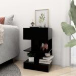 Tables de chevet 2 pcs Noir 40x35x65 cm – Image 2