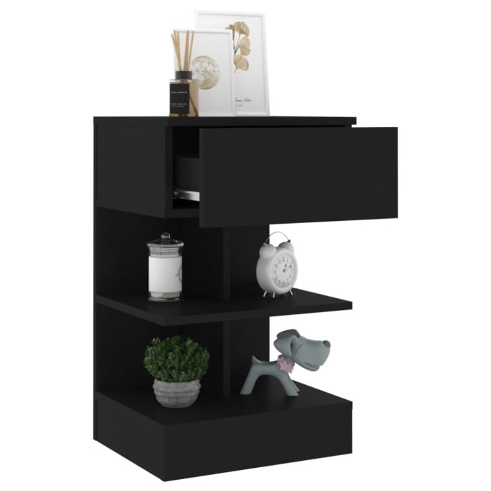 Tables de chevet 2 pcs Noir 40x35x65 cm – Image 3