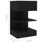 Tables de chevet 2 pcs Noir 40x35x65 cm – Image 7