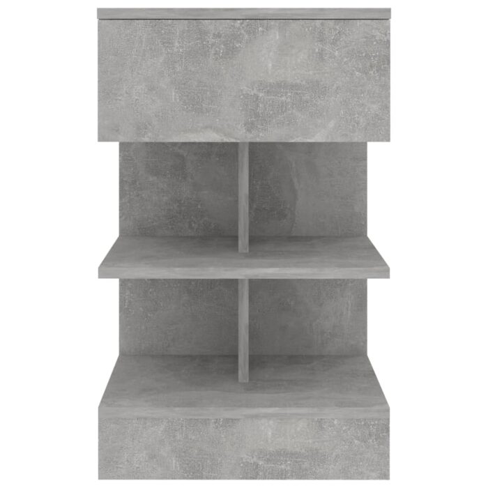 Table de chevet Gris béton 40x35x65 cm Bois d’ingénierie – Image 3