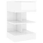Tables de chevet 2 pcs Blanc brillant 40x35x65 cm – Image 4