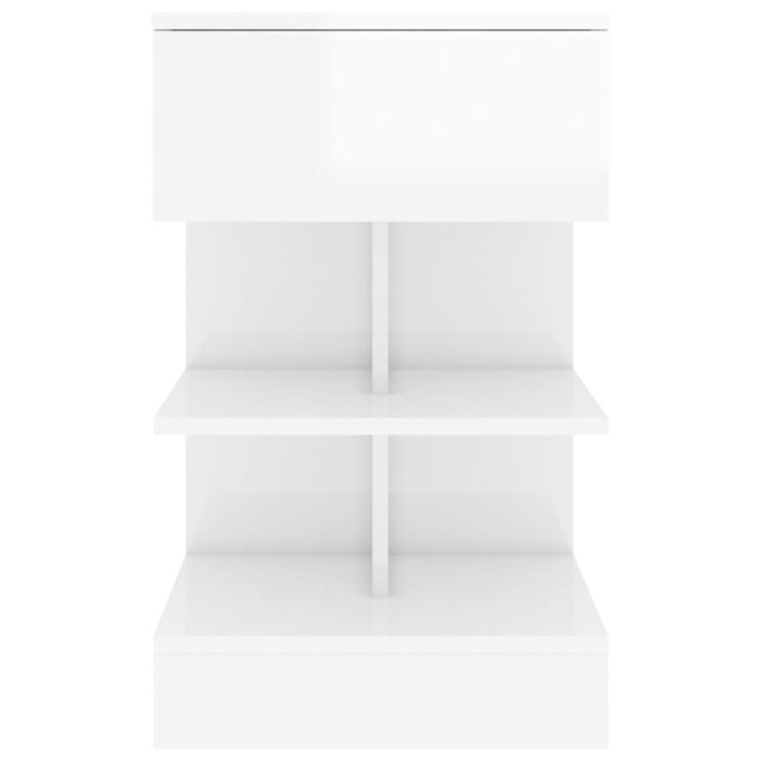 Tables de chevet 2 pcs Blanc brillant 40x35x65 cm – Image 5