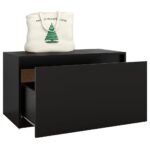 Banc d'entrée 80x40x45 cm Noir Bois d'ingénierie – Image 2