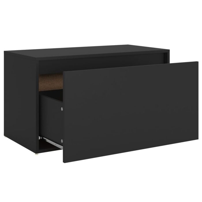 Banc d'entrée 80x40x45 cm Noir Bois d'ingénierie – Image 4