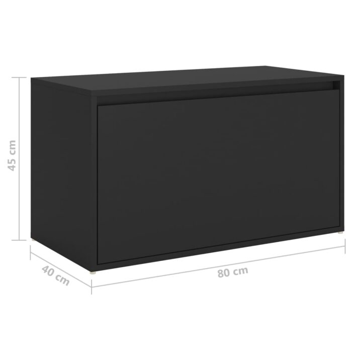 Banc d'entrée 80x40x45 cm Noir Bois d'ingénierie – Image 6