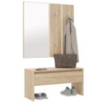 Ensemble de meubles de couloir Chêne Sonoma Bois d'ingénierie – Image 2