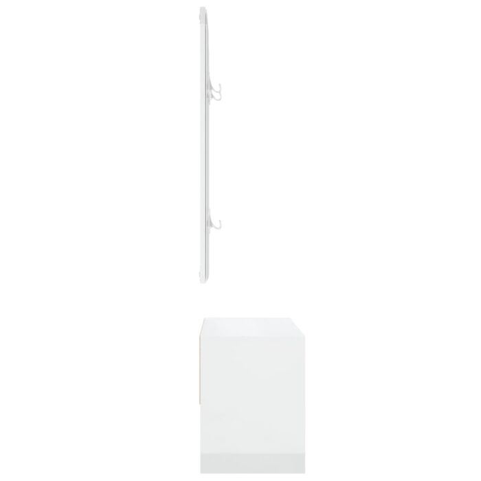 Ensemble de meubles de couloir Blanc brillant Bois d'ingénierie – Image 5