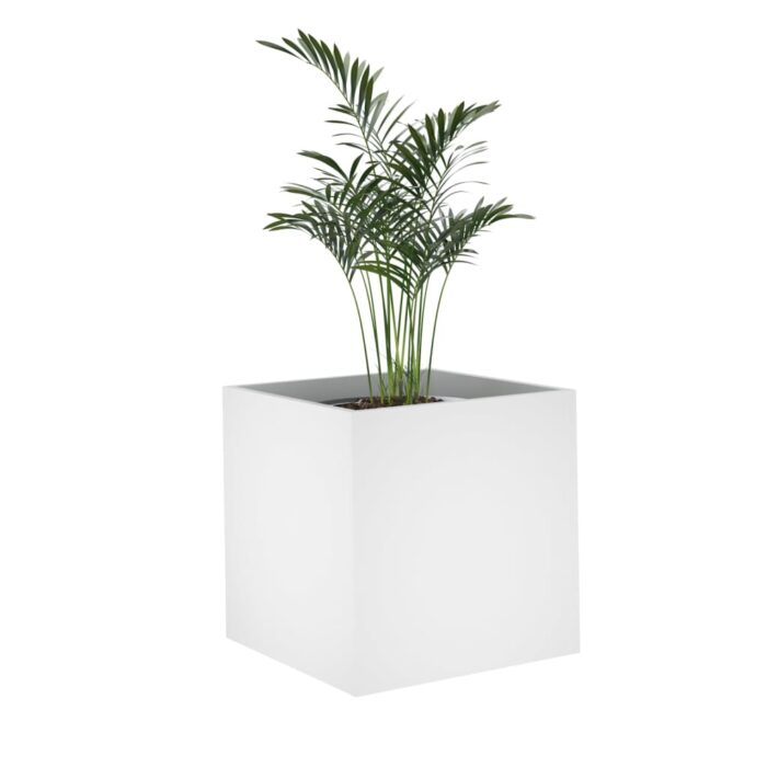 Jardinière Blanc 40x40x40 cm Bois d'Ingénierie – Image 2