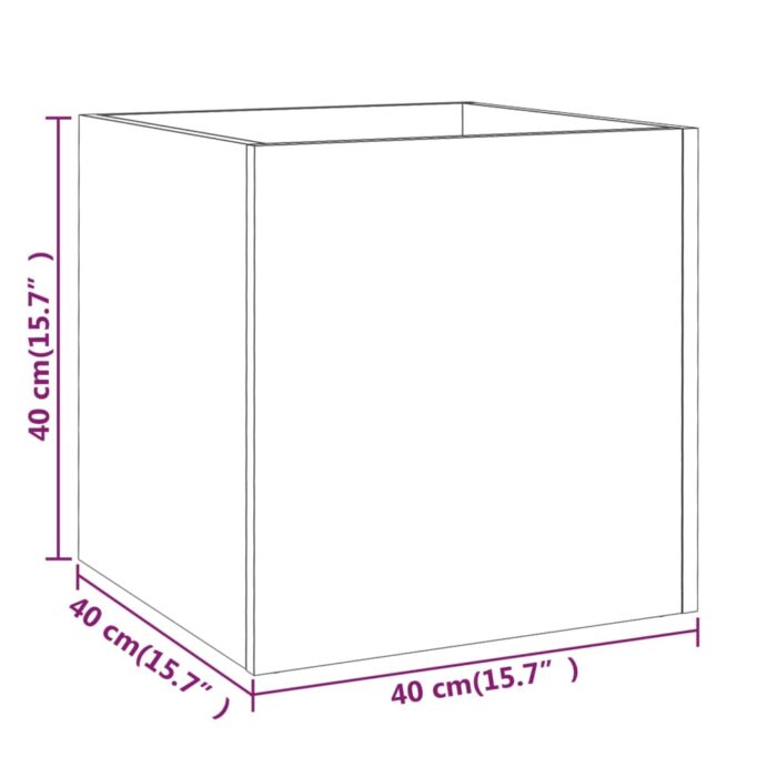 Jardinière Blanc 40x40x40 cm Bois d'Ingénierie – Image 5