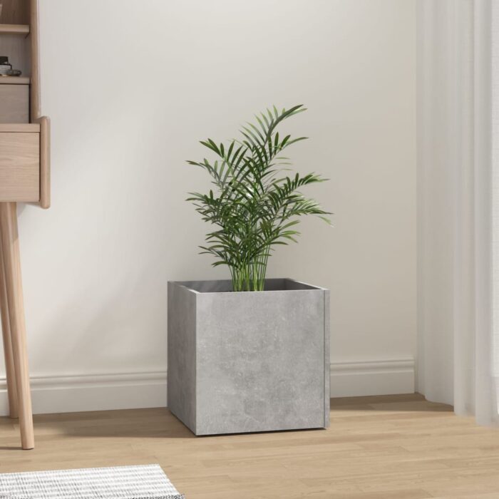 Jardinière Gris béton 40x40x40 cm Bois d'ingénierie – Image 1