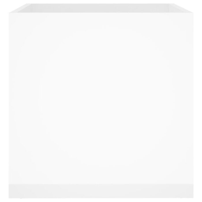 Jardinière Blanc brillant 40x40x40 cm Bois d'ingénierie – Image 3