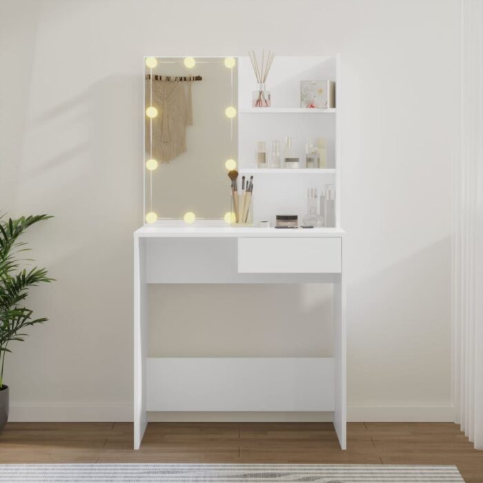 Coiffeuse avec LED Blanc 74,5x40x141 cm – Image 10