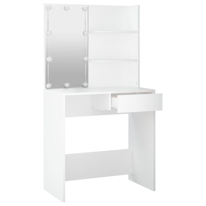 Coiffeuse avec LED Blanc 74,5x40x141 cm – Image 2