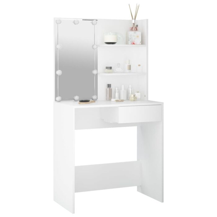 Coiffeuse avec LED Blanc 74,5x40x141 cm – Image 9