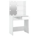 Coiffeuse avec LED Blanc brillant 74,5x40x141 cm – Image 3