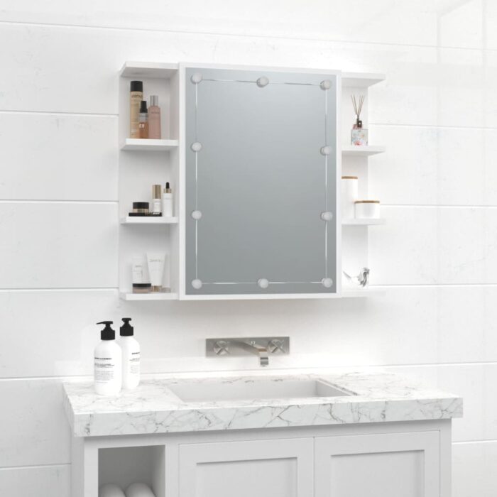 Armoire à miroir avec LED Blanc 70x16,5x60 cm – Image 2