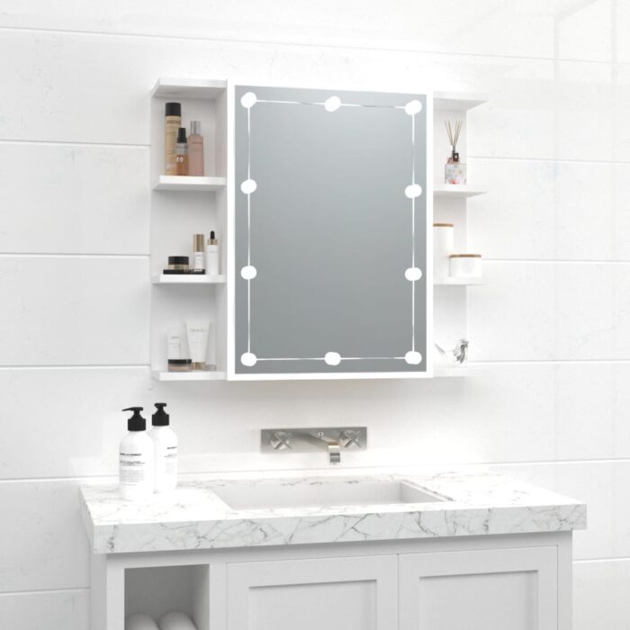 Armoire à miroir avec LED Blanc 70x16,5x60 cm – Image 1