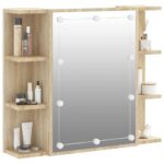 Armoire à miroir avec LED Chêne sonoma 70x16,5x60 cm – Image 4
