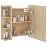 Armoire à miroir avec LED Chêne sonoma 70x16,5x60 cm – Image 5