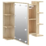 Armoire à miroir avec LED Chêne sonoma 70x16,5x60 cm – Image 8