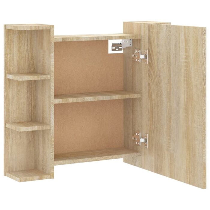 Armoire à miroir avec LED Chêne sonoma 70x16,5x60 cm – Image 9