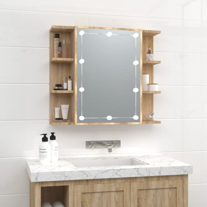 VXL8720286644737_m_en_hd_1.jpg Armoire à miroir avec LED Chêne sonoma 70x16,5x60 cm – Image 1
