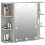 Armoire à miroir avec LED Gris béton 70x16,5x60 cm – Image 4