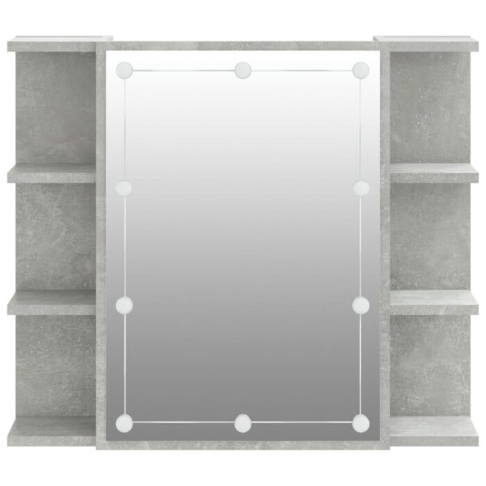 Armoire à miroir avec LED Gris béton 70x16,5x60 cm – Image 6