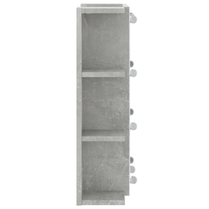 Armoire à miroir avec LED Gris béton 70x16,5x60 cm – Image 7