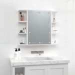 Armoire à miroir avec LED Blanc brillant 70x16,5x60 cm – Image 2