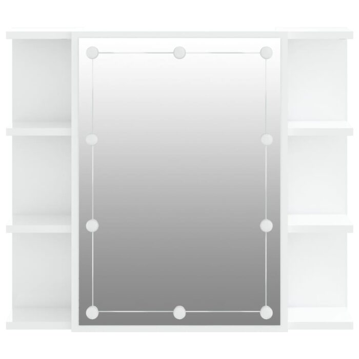 Armoire à miroir avec LED Blanc brillant 70x16,5x60 cm – Image 6