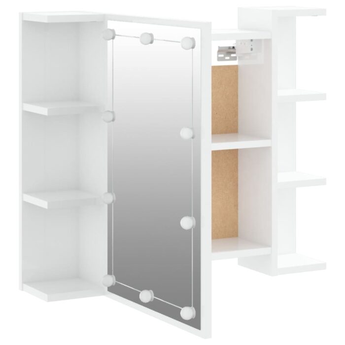 Armoire à miroir avec LED Blanc brillant 70x16,5x60 cm – Image 8