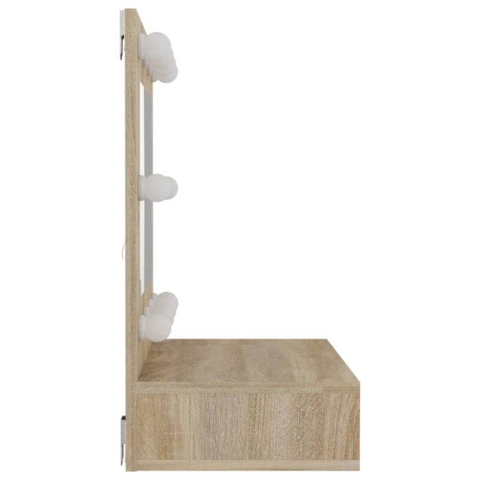 Armoire de miroir avec LED Chêne sonoma 60x31,5x62 cm – Image 4