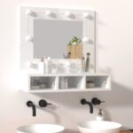 Armoire à miroir avec LED Blanc brillant 60x31,5x62 cm – Image 10
