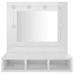 Armoire à miroir avec LED Blanc brillant 60x31,5x62 cm – Image 3