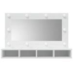 Armoire à miroir avec LED blanc 90x31,5x62 cm – Image 2