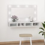 Armoire à miroir avec LED blanc 90x31,5x62 cm – Image 9