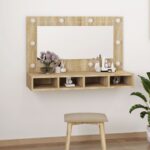 Armoire à miroir avec LED Chêne sonoma 90x31,5x62 cm – Image 11