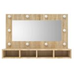 Armoire à miroir avec LED Chêne sonoma 90x31,5x62 cm – Image 2