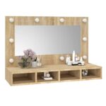 Armoire à miroir avec LED Chêne sonoma 90x31,5x62 cm – Image 8