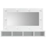 Armoire à miroir avec LED Blanc brillant 90x31,5x62 cm – Image 2