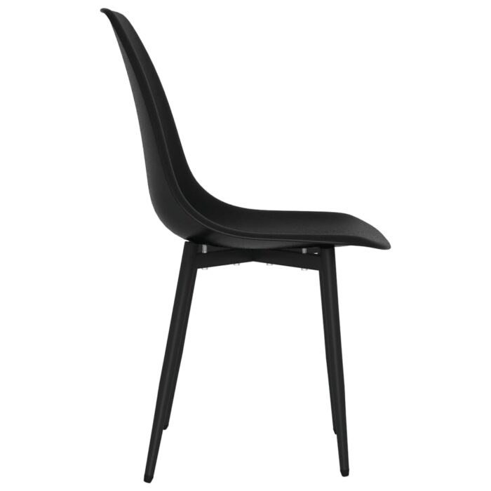 Chaises à manger lot de 4 noir PP – Image 2