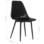 Chaises à manger lot de 4 noir PP – Image 5