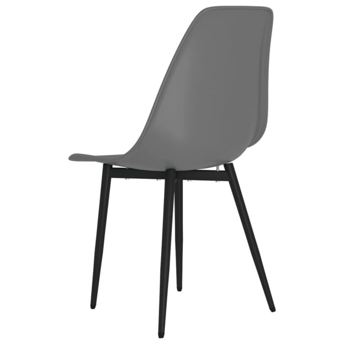 Chaises à manger lot de 2 gris PP – Image 3