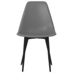 Chaises à manger lot de 2 gris PP – Image 4