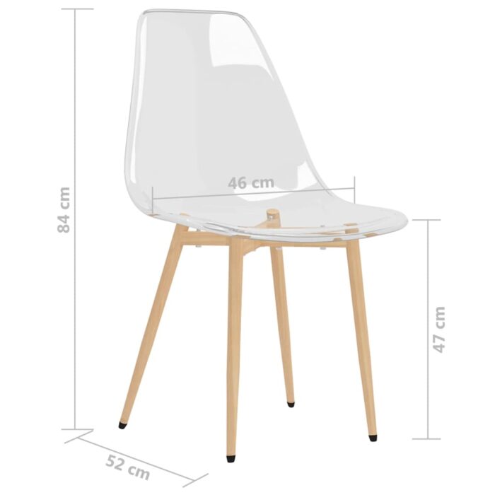 Chaises à manger lot de 2 Transparent PET – Image 5