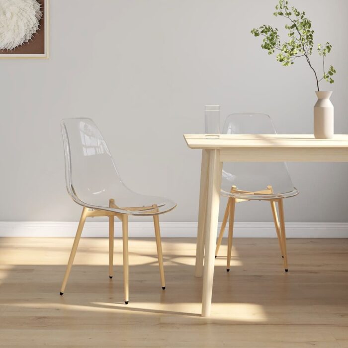 Chaises à manger lot de 2 Transparent PET – Image 1
