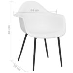 Chaises à manger lot de 2 blanc PP – Image 5