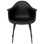 Chaises à manger lot de 4 noir PP – Image 2