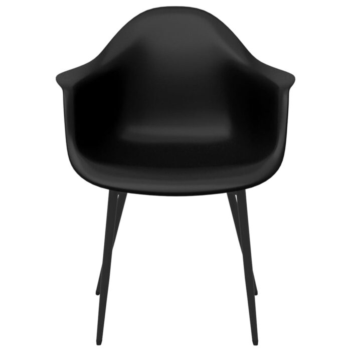 Chaises à manger lot de 4 noir PP – Image 2